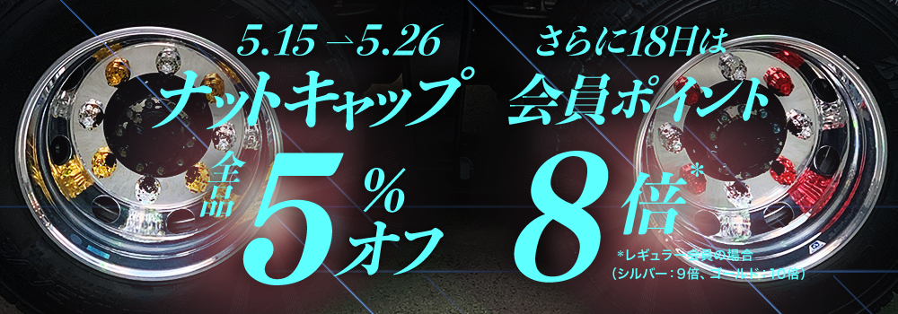 ナットキャップ 5%OFF！5/26まで