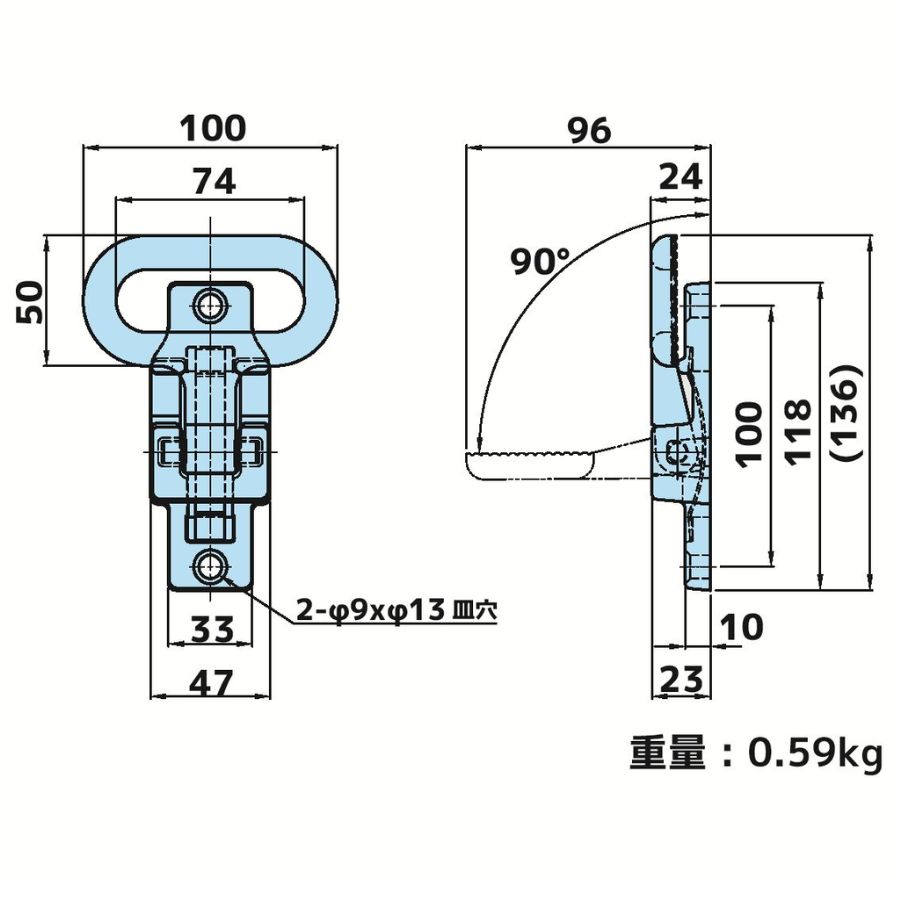 ワイドフォルディングステップ 100mm巾 ステンレス 日本ボデーパーツ