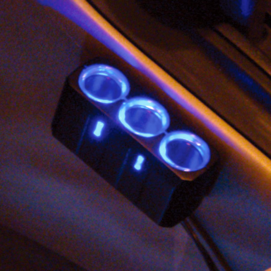 リングライトソケット トリプル 3連 24V用 シガーソケット分岐 槌屋