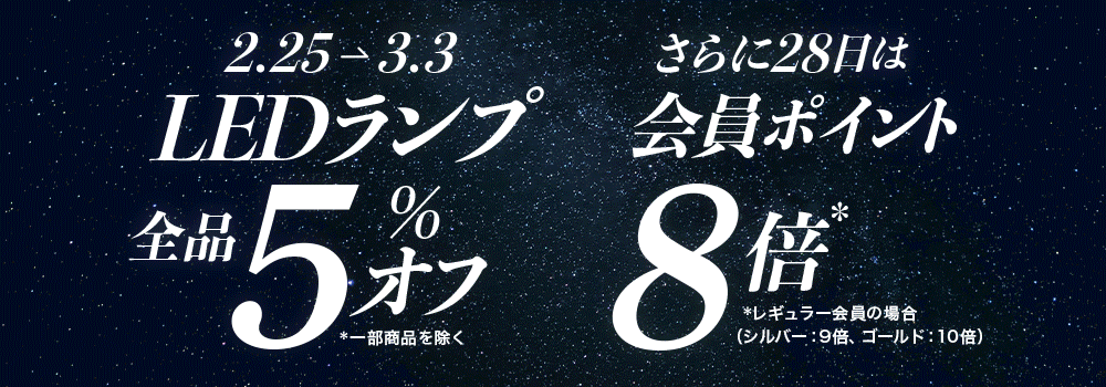 LEDランプ5％オフ！