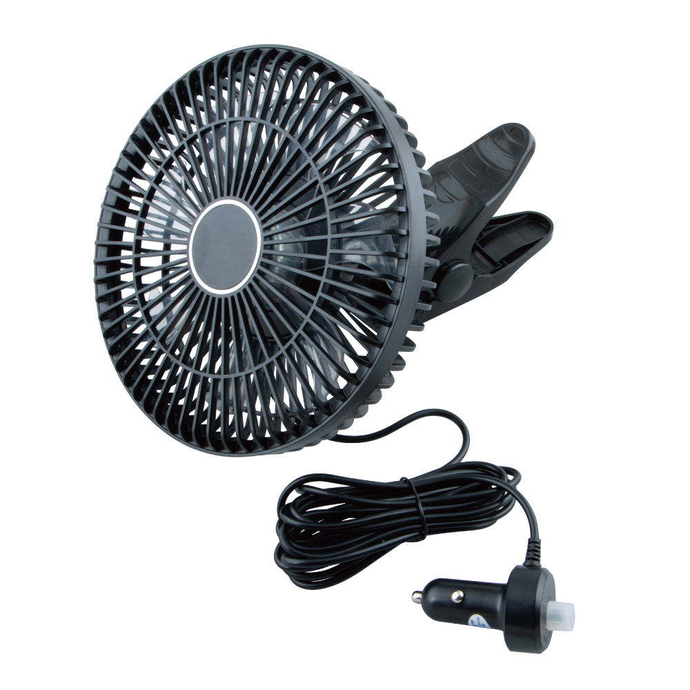 9インチルームファン(扇風機)静音タイプ クリップ固定式12V/24V共用