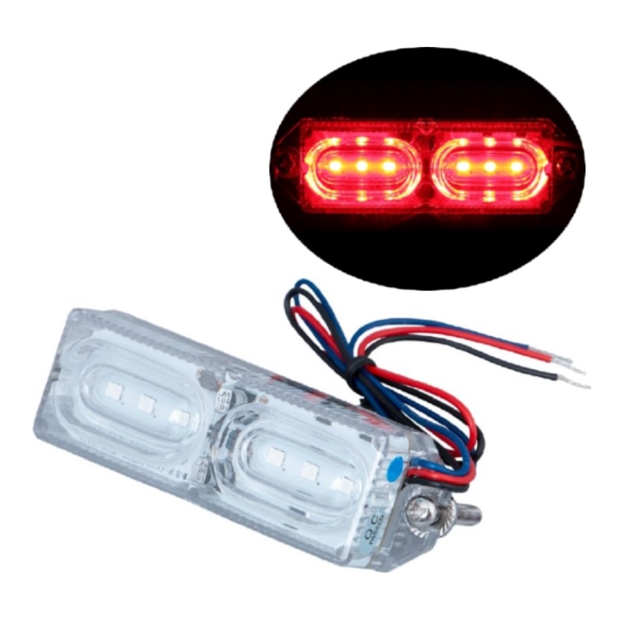 LEDツインストロボマーカー レッド 12V/24V共用 ジェットイノウエ