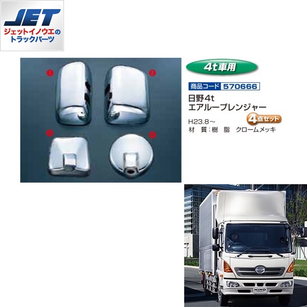 JETイノウエ メッキミラーカバーセット 小型車用 3点セット いすゞエルフ UDコンドル アトラス マツダタイタン 標準 ワイド 570606  :570606:エムアル - 通販 - Yahoo!ショッピング - 外装、ボディパーツ