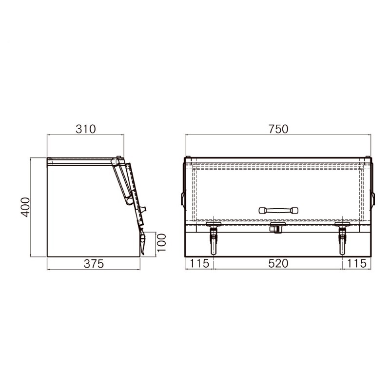 JB 工具箱 ステンレス 中間鋼種 Bタイプ HKK-750B