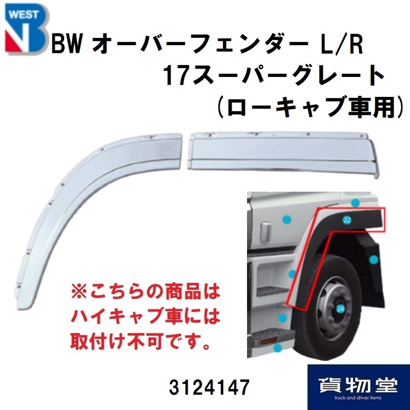 新品日本製三菱ふそう スーパーグレート H8.6～H29.4 メッキ フェンダーカバー 左右 新品 その他